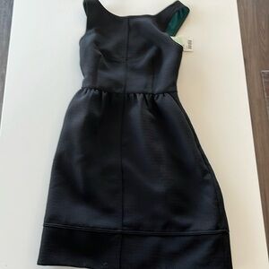 Anthropologie black fit and flare dress